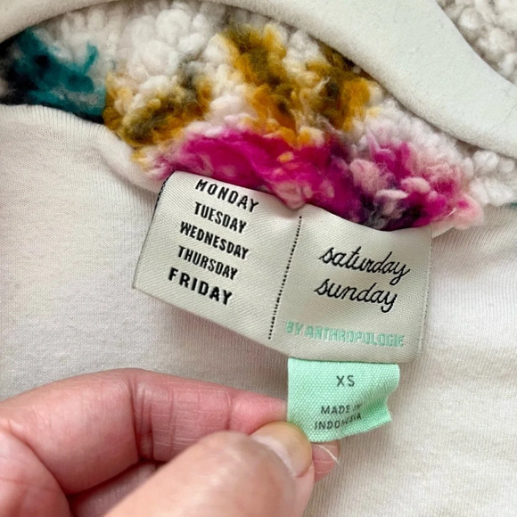 Anthropologie Rosemarie fleece hoodie, size XS, multicolored - Picture 3 of 3